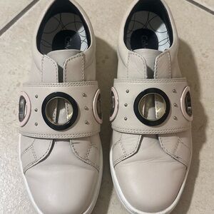 Calvin Klein Light Pink Sneakers with Navy and Pink Metal Details